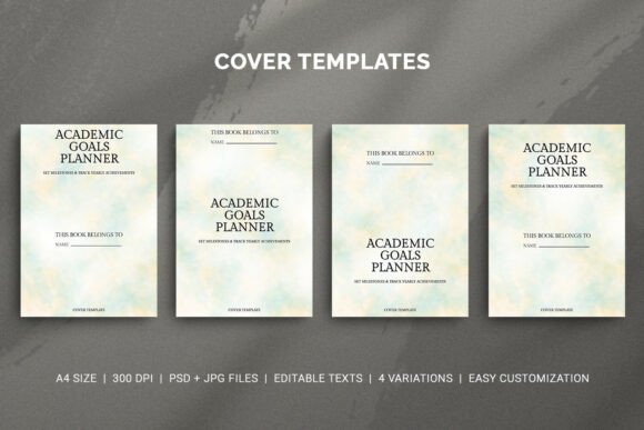 Academic Goals Planner Cover Templates
