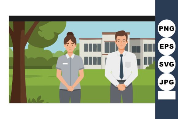 Businessman and Businesswoman Standing I: A Strategic Visual Asset for Professional Communication