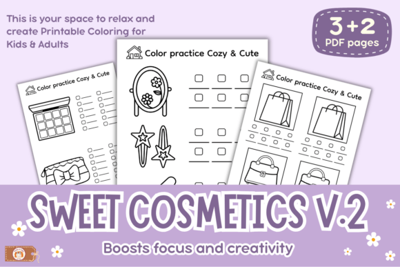 Coloring Practice Sweet Cosmetic Vol 2 – A Creative and Calming Experience for All Skill Levels