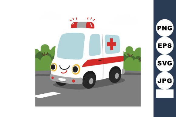 Cute Ambulance Vehicle with Smiling Face: A Refreshing Symbol of Positivity and Innovation