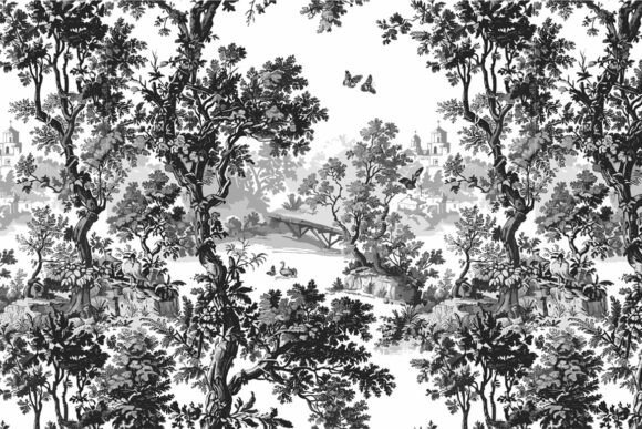 Elevate Your Design Projects with Toile De Jouy Pattern Vintage Kitchen 05