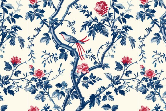 Elevating Design with Toile De Jouy Pattern Vintage Kitchen 17: A Seamless Blend of Tradition and Modern Creativity