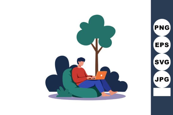 Embracing Productivity: The Rise of Man Working Remotely on Laptop Outdoors