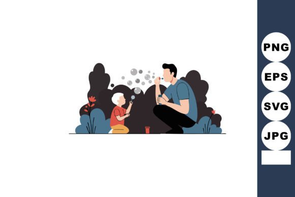 Father and Son Blowing Soap Bubbles Toge: A Symbol of Connection, Creativity, and Commercial Potential