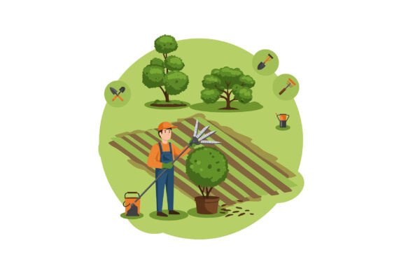 Gardener with Rake Working on Green Land: A Practical Guide to Landscaping Success