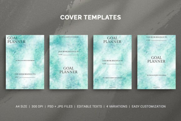 Goal Planner Cover Template Set for Creative Planners and Publishers