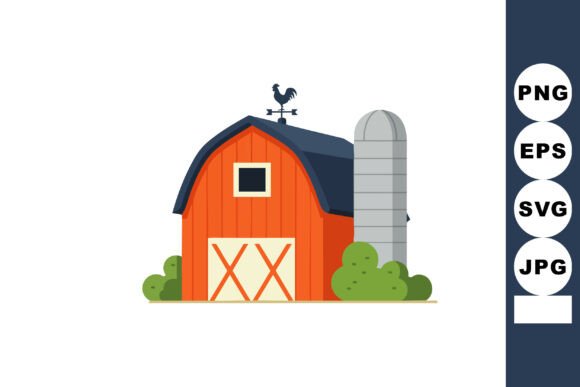 Red Barn with Weather Vane and Gray Silo: A Visual Anchor for Strategic Communication