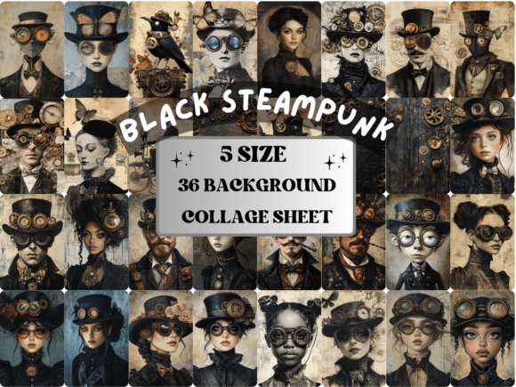 Strategic Creativity: Leveraging Black Steampunk Collage Journal Paper for Purposeful Design