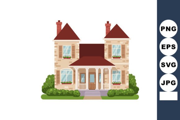 The Two-story Suburban House with Red Roof: A Timeless Visual for Creative and Commercial Use